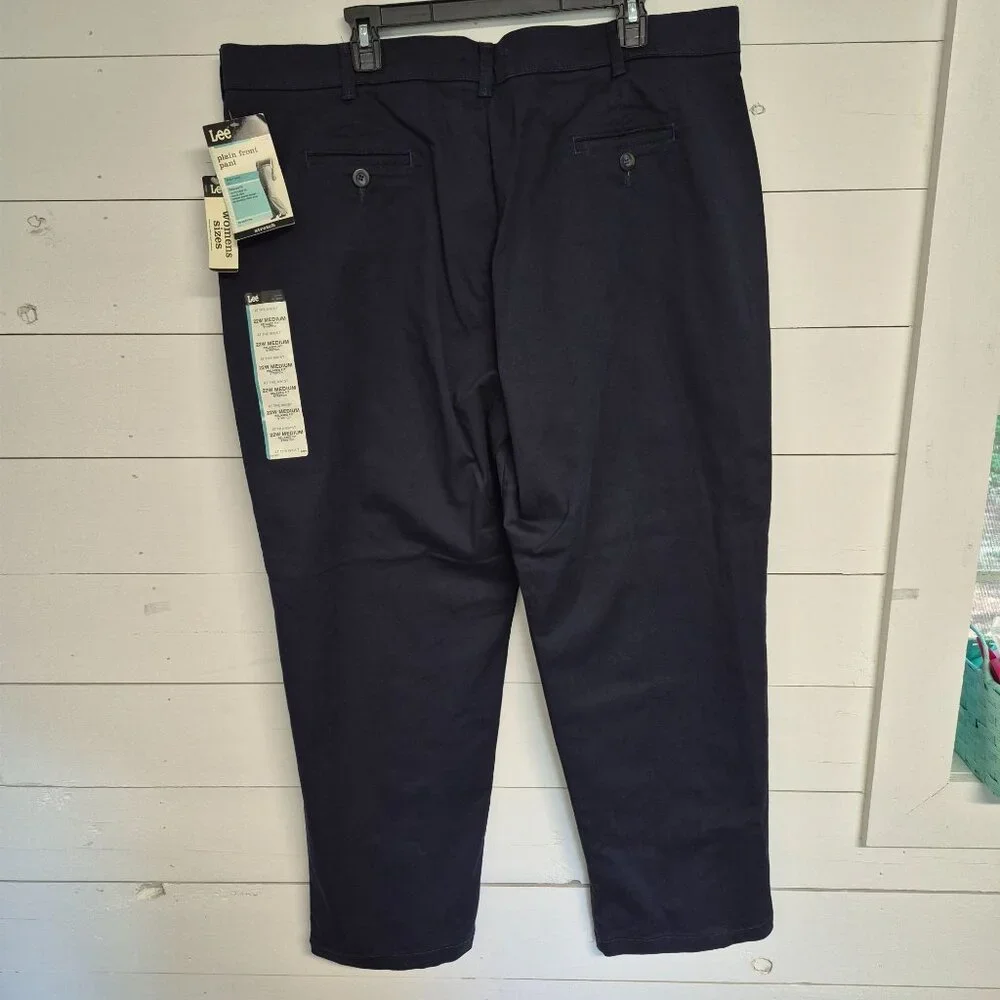 Lee Womens Relaxed Straight Leg Stretch Pants Navy Size 22W - Picture 5 of 8